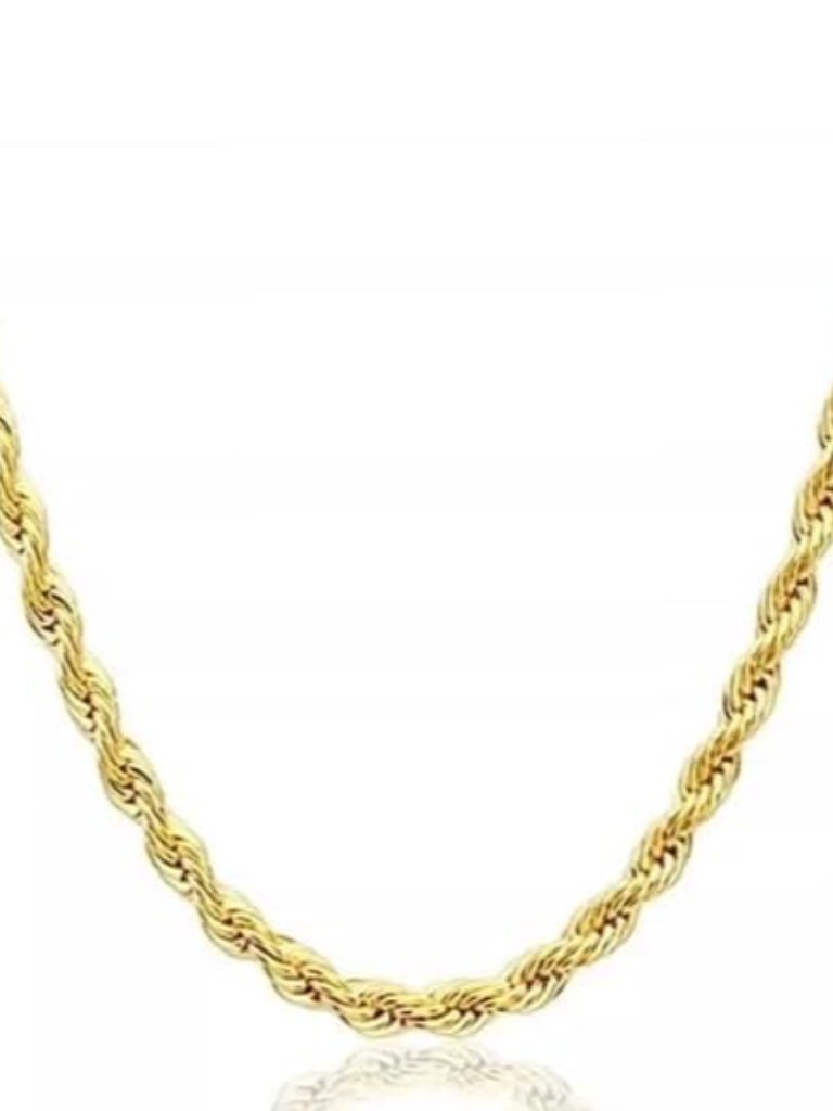 14k Real Yellow Gold Rope Chain Necklace For Men & Women, Solid Gold Jewelry, Ev